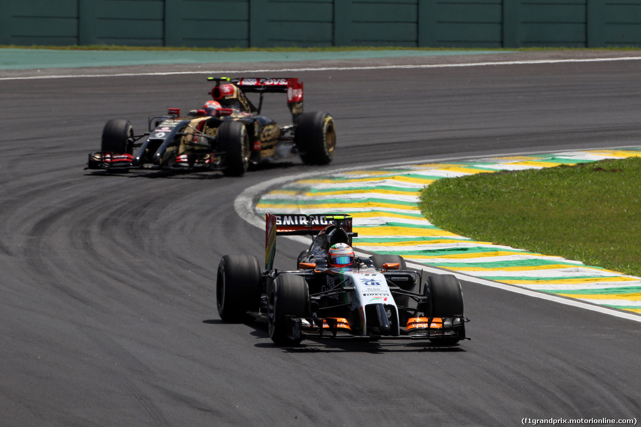 GP BRASILE, 09.11.2014 - Gara, Sergio Perez (MEX) Sahara Force India F1 VJM07
