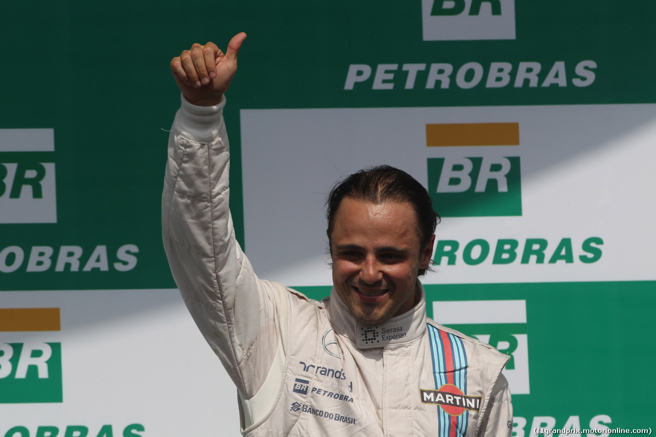 GP BRASILE, 09.11.2014 - Gara, terzo Felipe Massa (BRA) Williams F1 Team FW36
