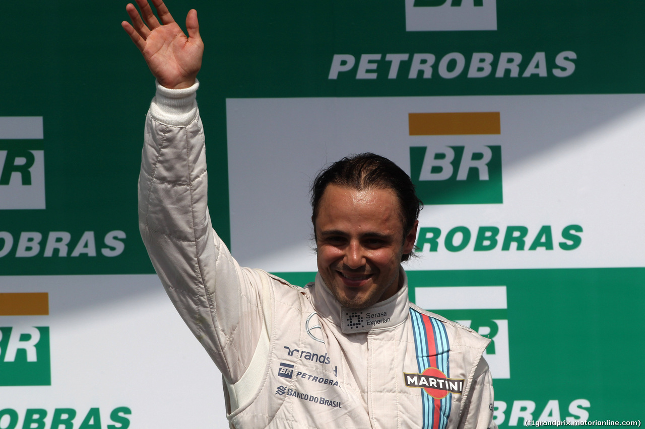 GP BRASILE, 09.11.2014 - Gara, terzo Felipe Massa (BRA) Williams F1 Team FW36