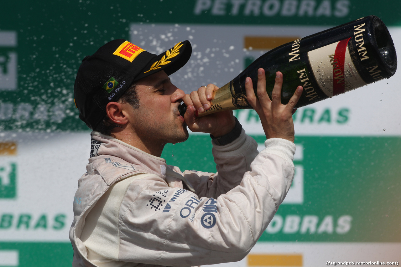 GP BRASILE, 09.11.2014 - Gara, terzo Felipe Massa (BRA) Williams F1 Team FW36