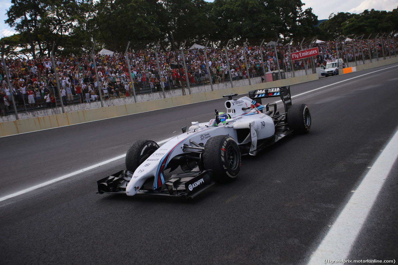 GP BRASILE, 09.11.2014 - Gara, terzo Felipe Massa (BRA) Williams F1 Team FW36