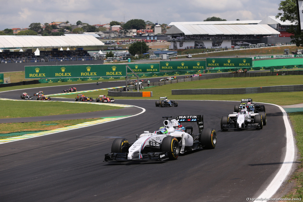 GP BRASILE, 09.11.2014 - Gara, Felipe Massa (BRA) Williams F1 Team FW36