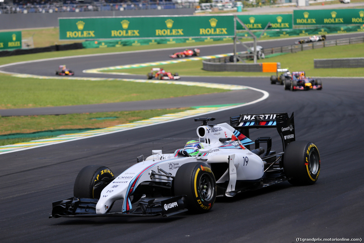 GP BRASILE, 09.11.2014 - Gara, Felipe Massa (BRA) Williams F1 Team FW36
