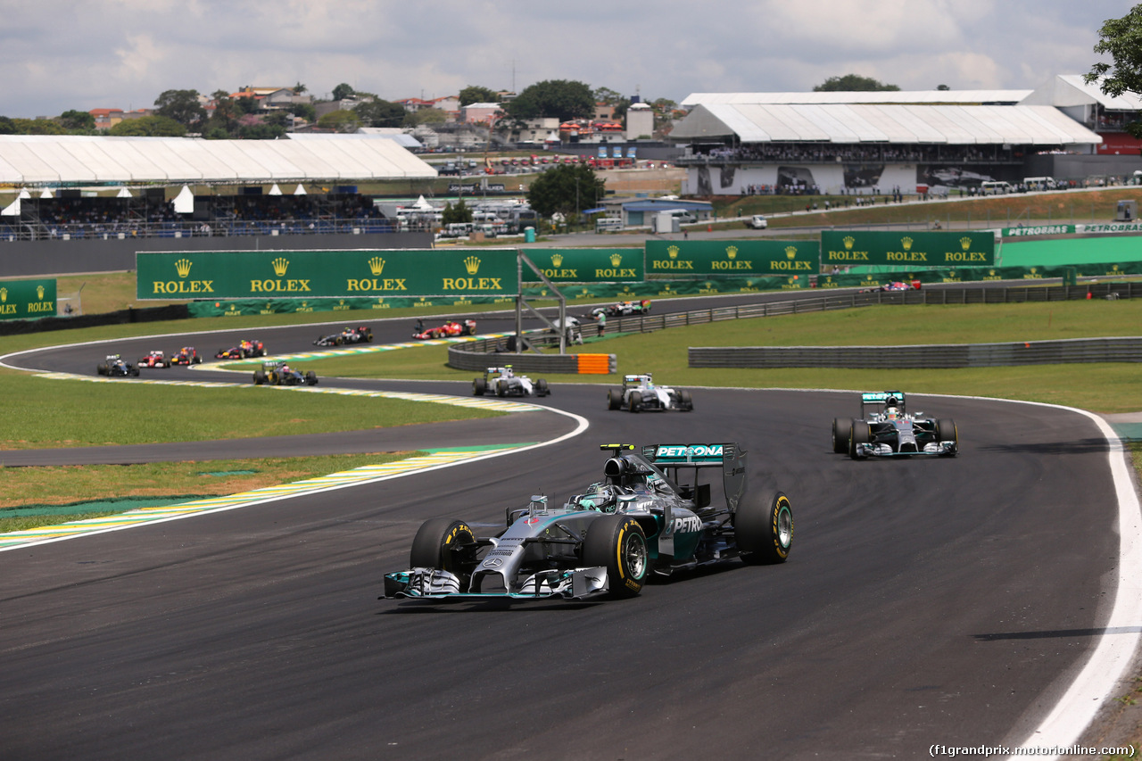 GP BRASILE, 09.11.2014 - Gara, Nico Rosberg (GER) Mercedes AMG F1 W05
