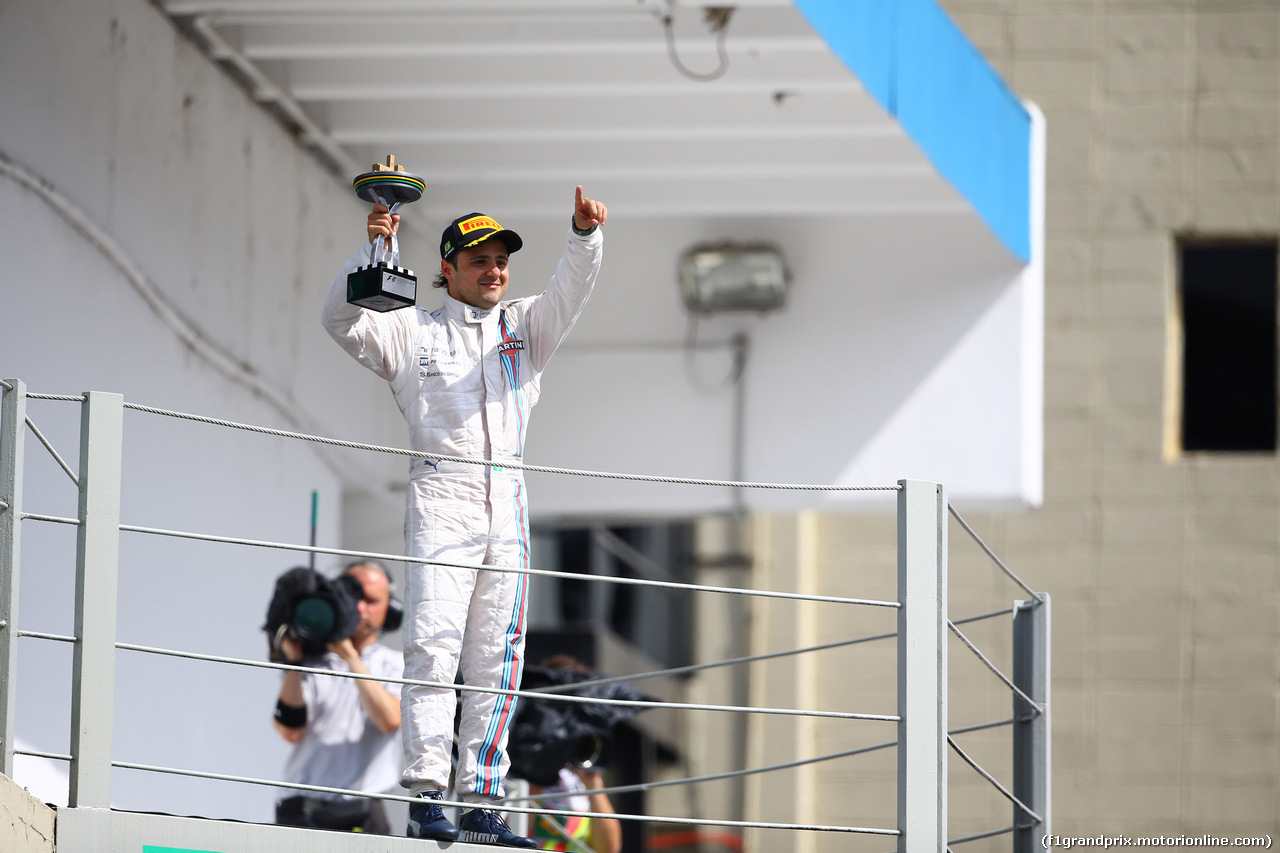 GP BRASILE, 09.11.2014 - Gara, terzo Felipe Massa (BRA) Williams F1 Team FW36