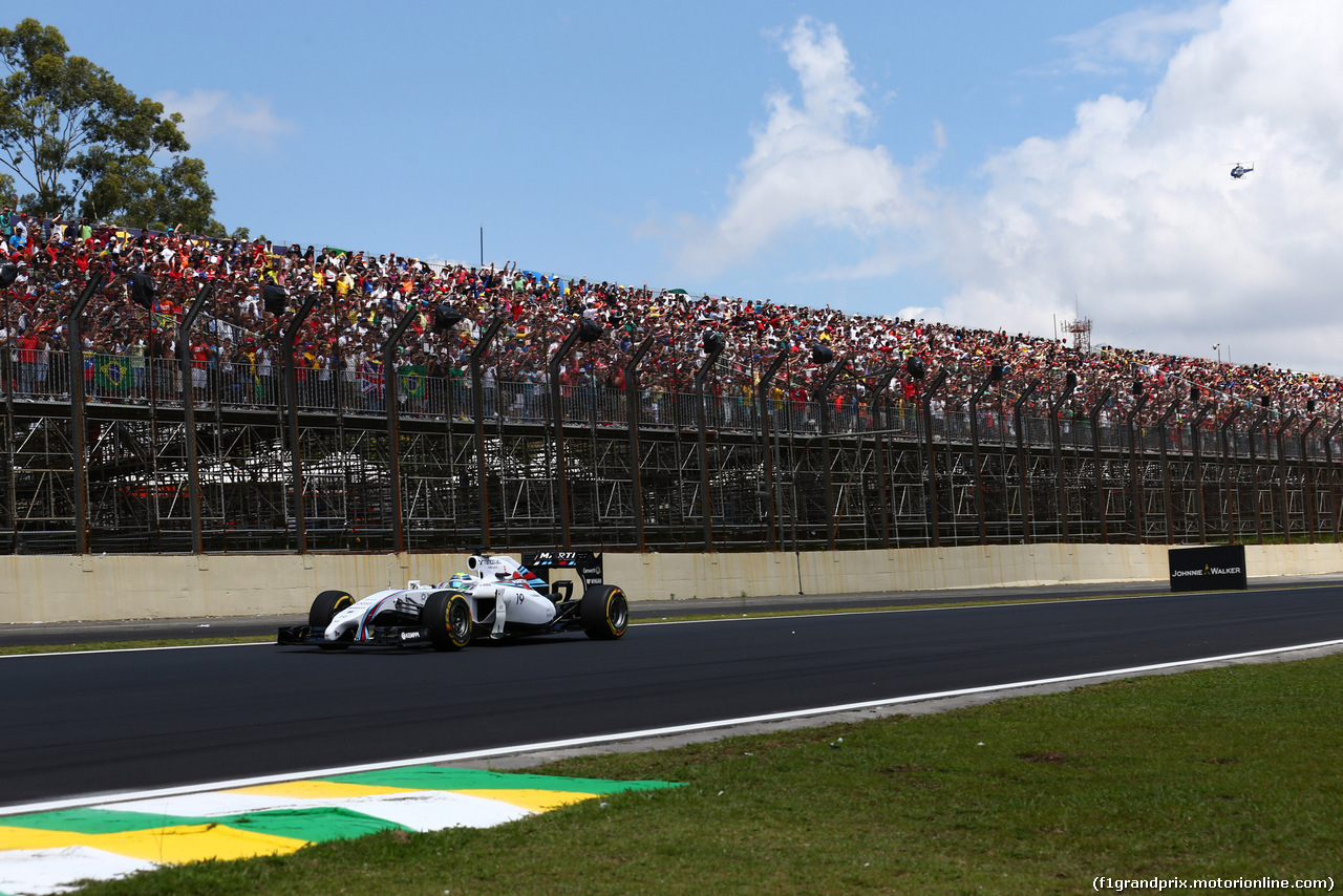GP BRASILE, 09.11.2014 - Gara, Felipe Massa (BRA) Williams F1 Team FW36
