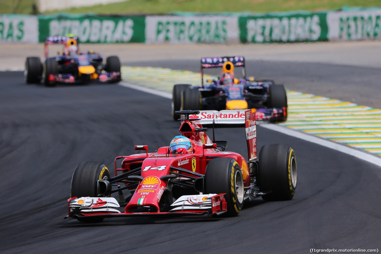 GP BRASILE, 09.11.2014 - Gara, Fernando Alonso (ESP) Ferrari F14-T