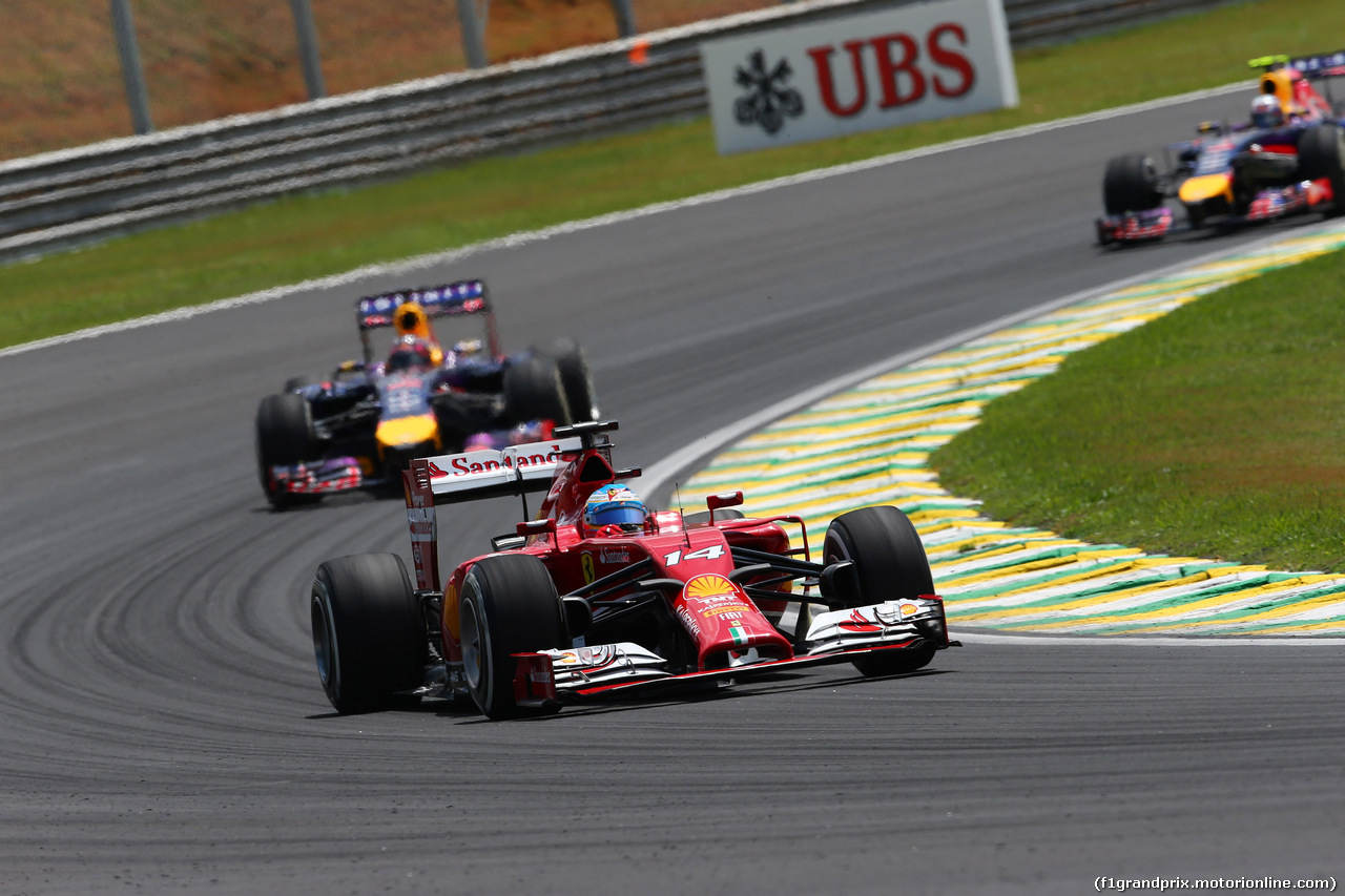 GP BRASILE, 09.11.2014 - Gara, Fernando Alonso (ESP) Ferrari F14-T