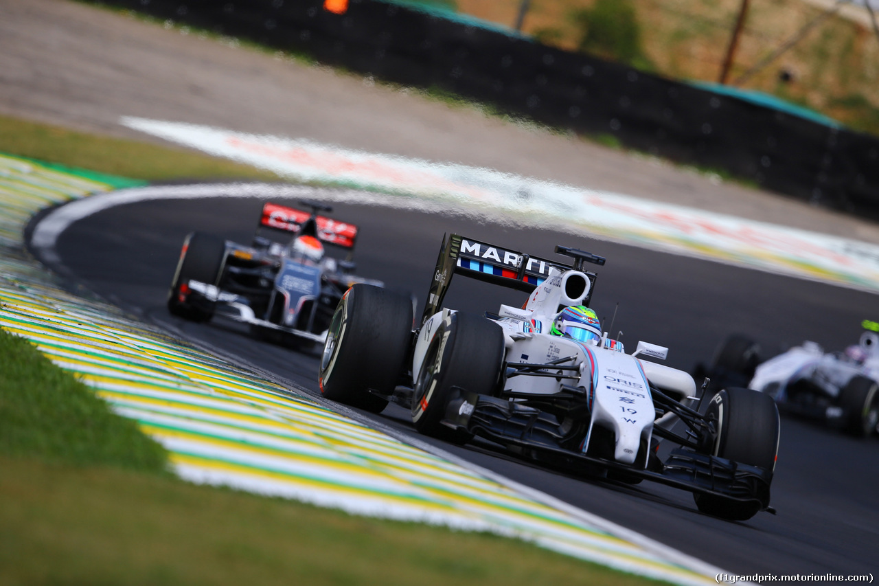 GP BRASILE, 09.11.2014 - Gara, Felipe Massa (BRA) Williams F1 Team FW36