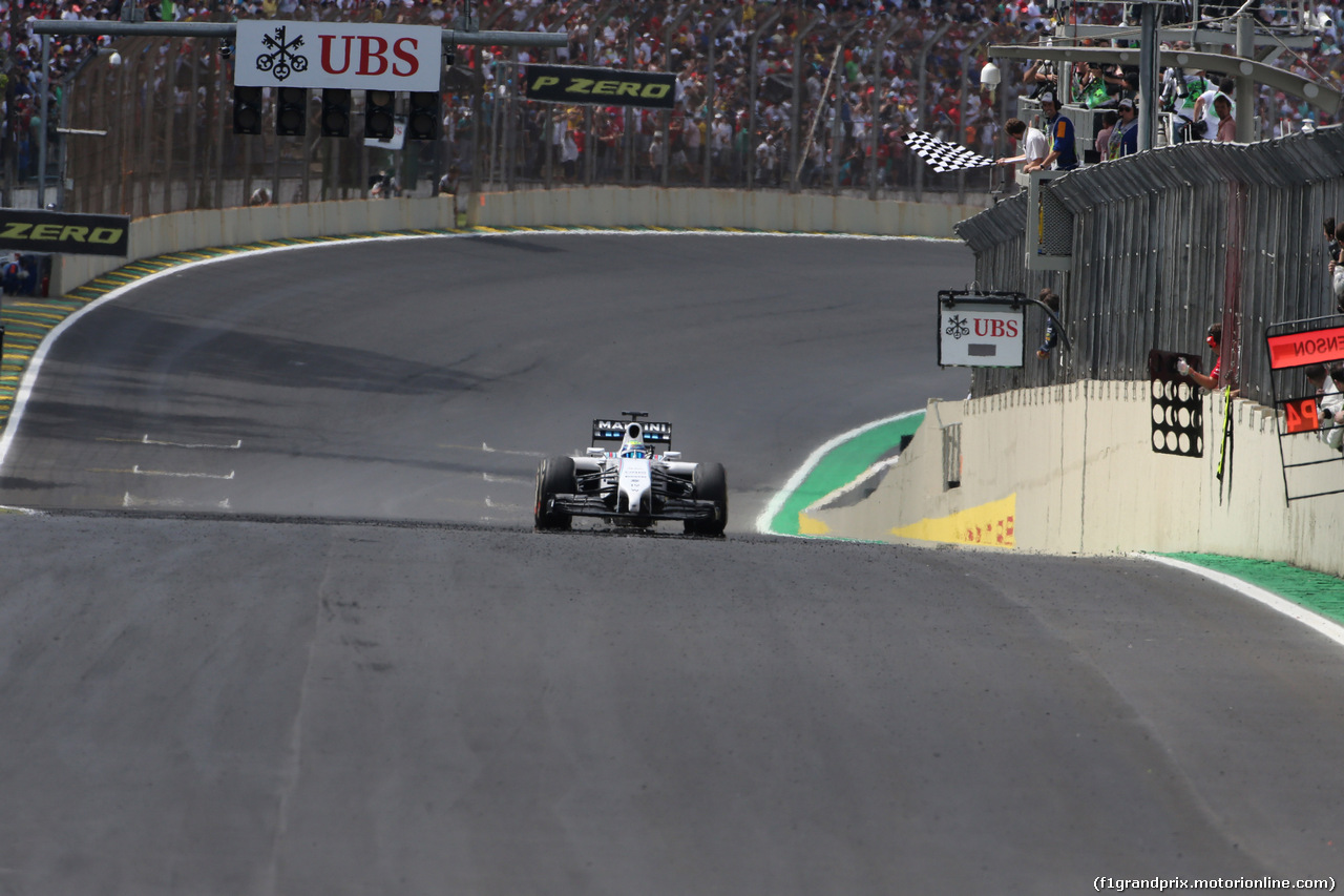 GP BRASILE, 09.11.2014 - Gara, terzo Felipe Massa (BRA) Williams F1 Team FW36
