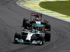 GP BRASILE, 09.11.2014 - Gara, Nico Rosberg (GER) Mercedes AMG F1 W05 davanti a Nico Hulkenberg (GER) Sahara Force India F1 VJM07