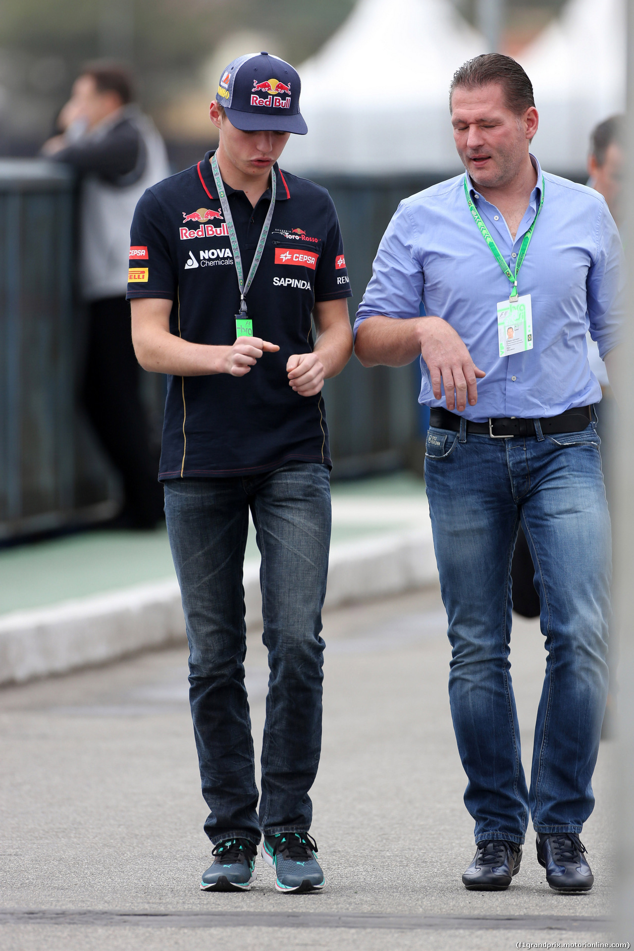 GP BRASILE, 06.11.2014 - Max Verstappen (NED) Scuderia Toro Rosso STR9 e his father Jos Verstappen