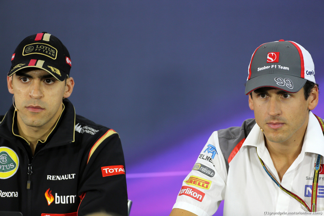 GP BRASILE, 06.11.2014 - Conferenza Stampa, Pastor Maldonado (VEN) Lotus F1 Team E22 e Adrian Sutil (GER) Sauber F1 Team C33