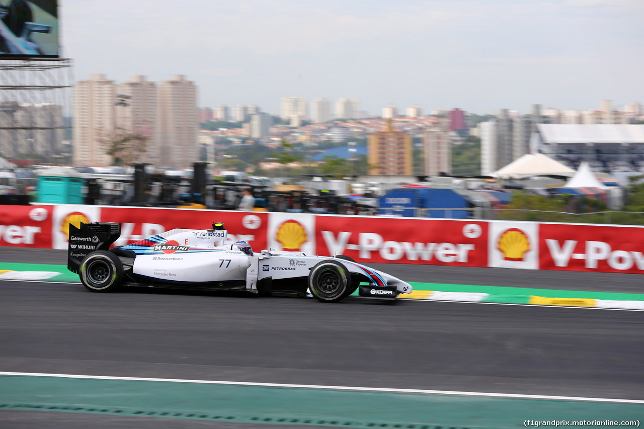 GP BRASILE, 07.11.2014 - Prove Libere 2, Valtteri Bottas (FIN) Williams F1 Team FW36