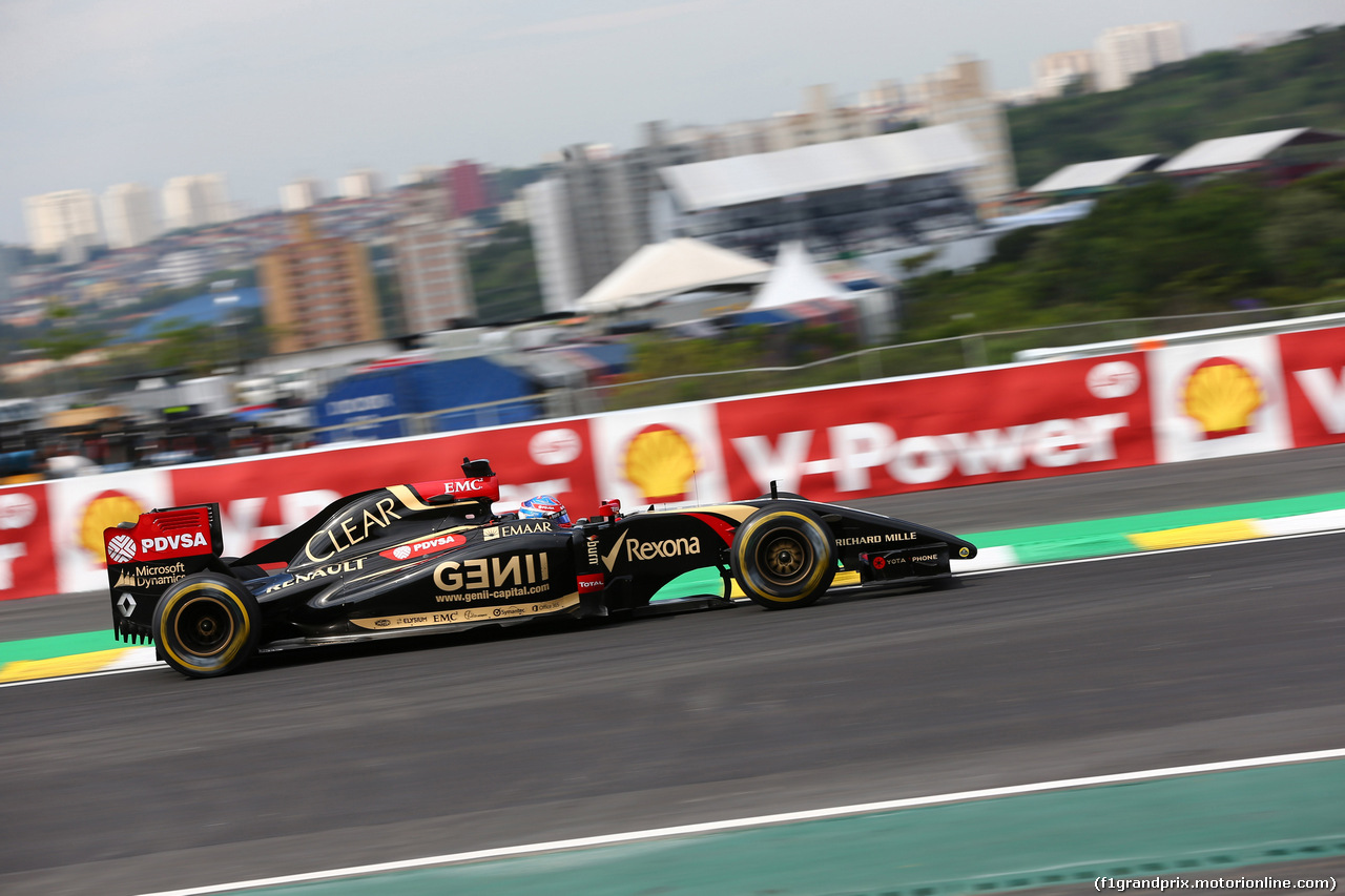 GP BRASILE, 07.11.2014 - Prove Libere 2, Romain Grosjean (FRA) Lotus F1 Team E22