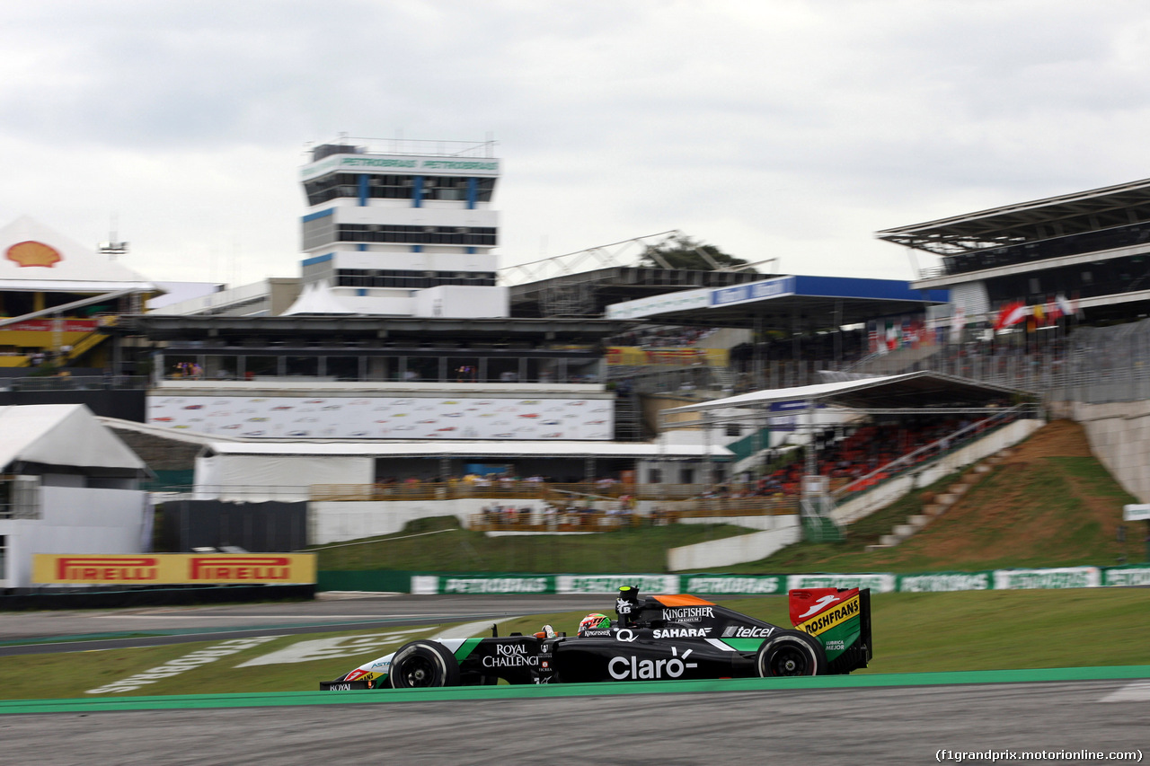 GP BRASILE, 08.11.2014 - Prove Libere 3, Sergio Perez (MEX) Sahara Force India F1 VJM07