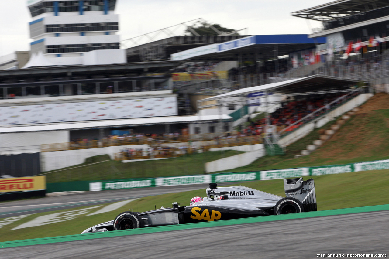 GP BRASILE, 08.11.2014 - Prove Libere 3, Jenson Button (GBR) McLaren Mercedes MP4-29