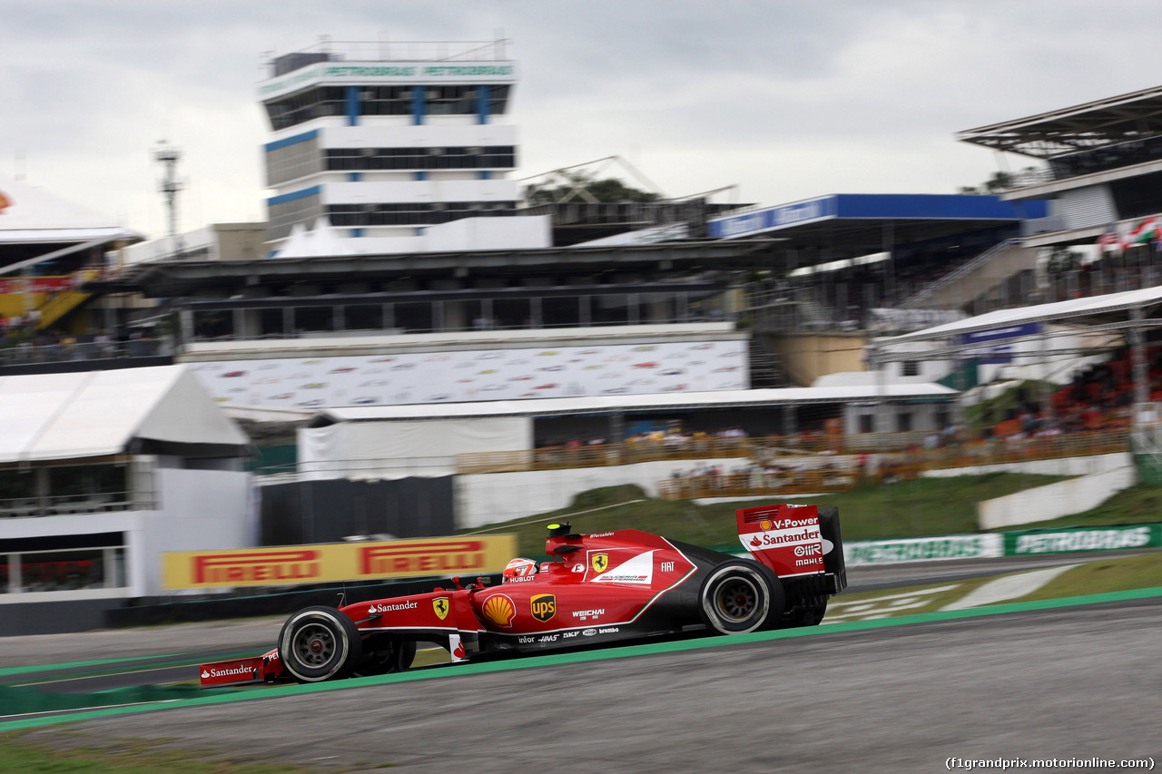 GP BRASILE, 08.11.2014 - Prove Libere 3, Kimi Raikkonen (FIN) Ferrari F14-T