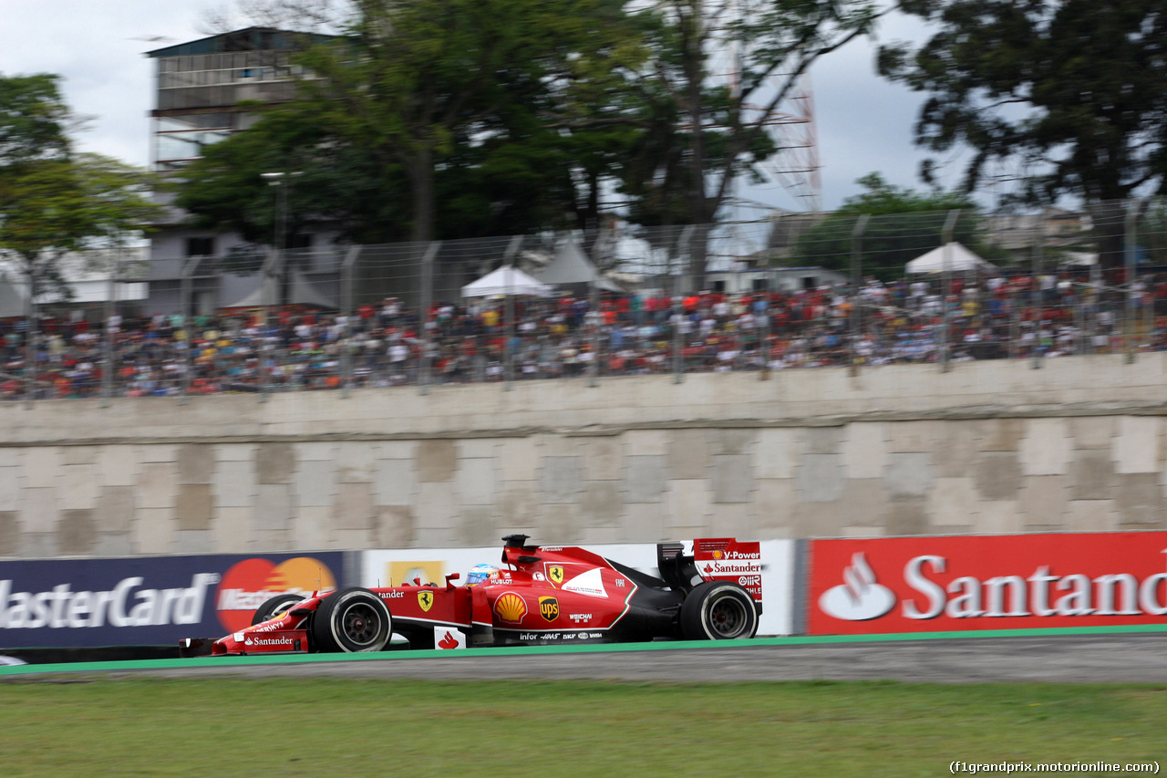 GP BRASILE, 08.11.2014 - Prove Libere 3, Fernando Alonso (ESP) Ferrari F14-T
