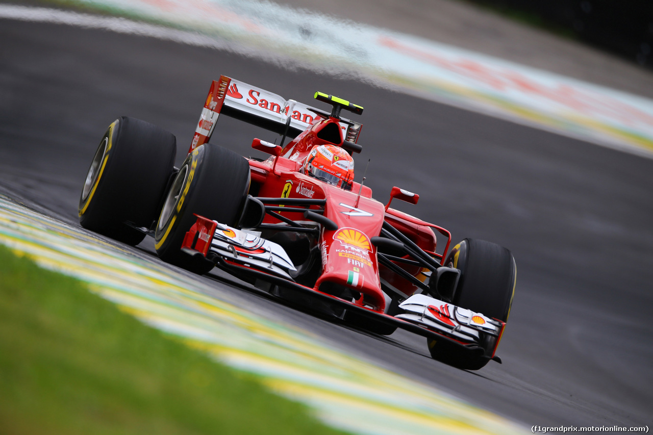 GP BRASILE, 08.11.2014 - Prove Libere 3, Kimi Raikkonen (FIN) Ferrari F14-T