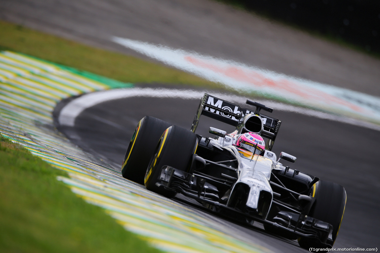 GP BRASILE, 08.11.2014 - Prove Libere 3, Jenson Button (GBR) McLaren Mercedes MP4-29