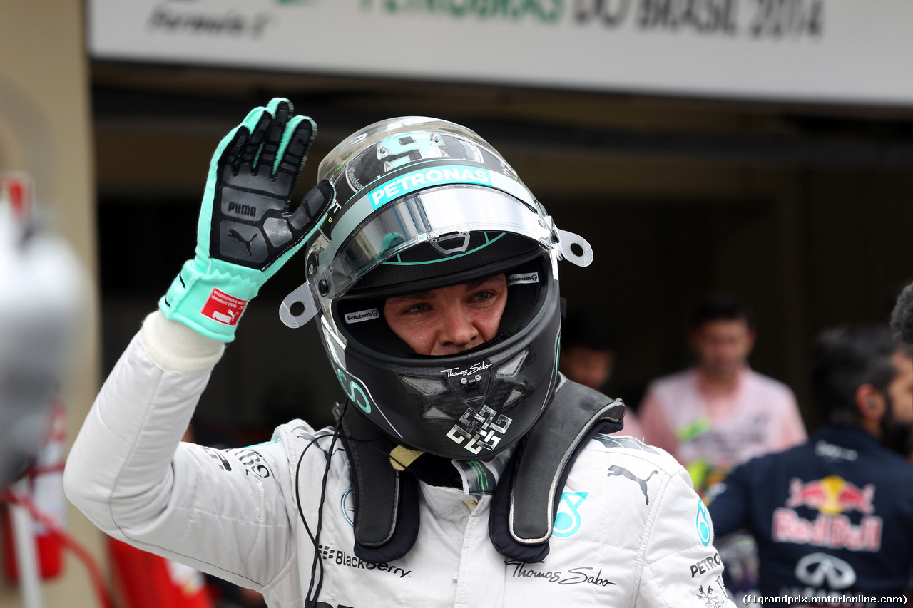 GP BRASILE, 08.11.2014 - Qualifiche, Nico Rosberg (GER) Mercedes AMG F1 W05 pole position