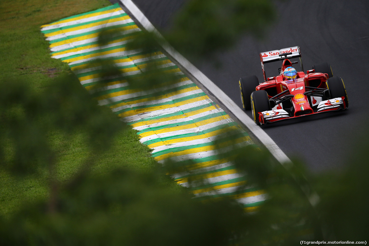 GP BRASILE, 08.11.2014 - Qualifiche, Fernando Alonso (ESP) Ferrari F14-T