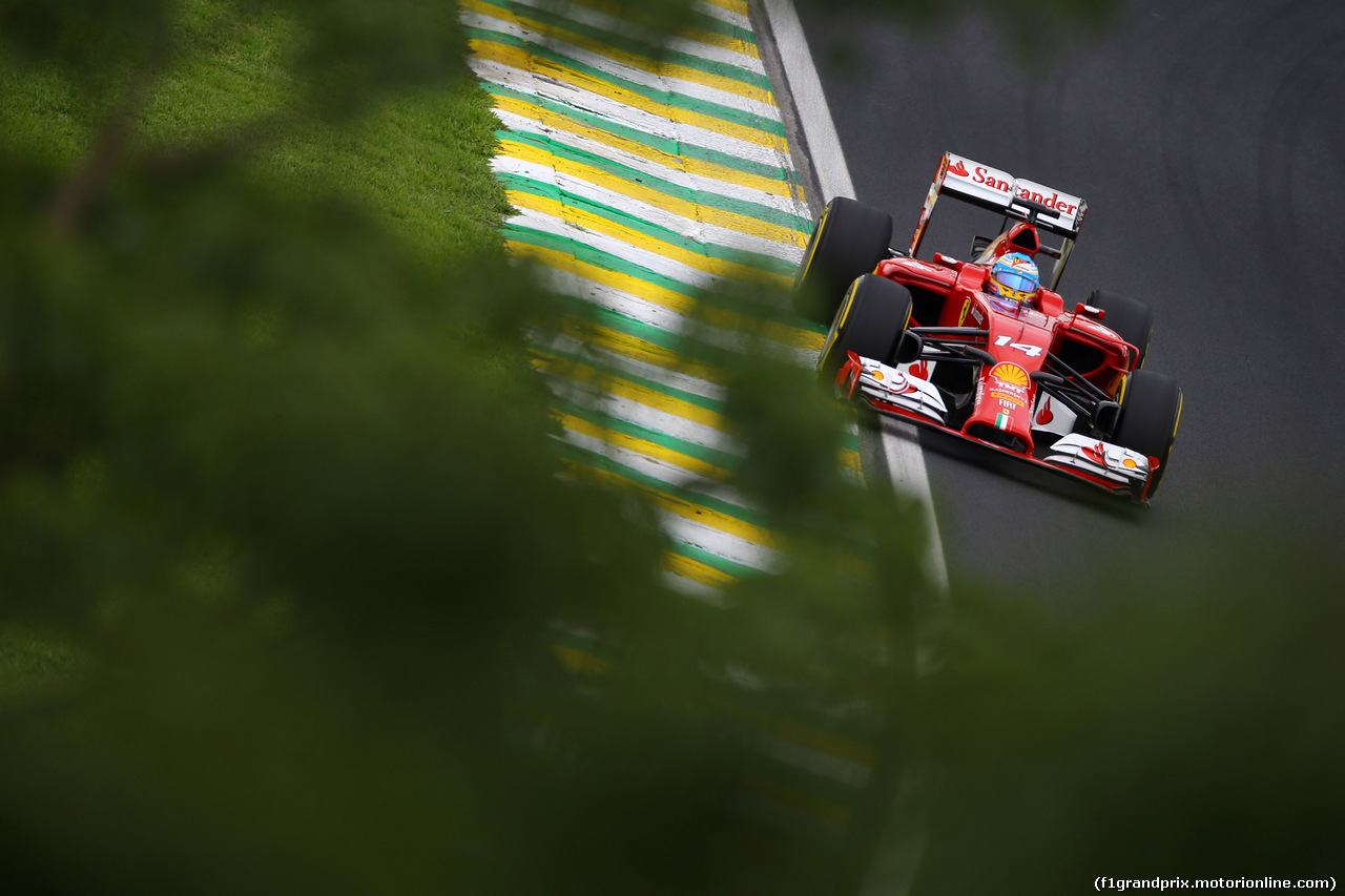 GP BRASILE, 08.11.2014 - Qualifiche, Fernando Alonso (ESP) Ferrari F14-T