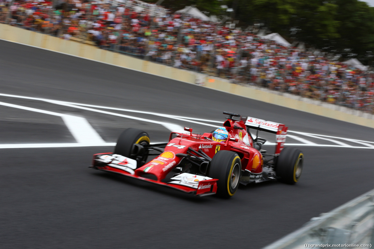 GP BRASILE, 08.11.2014 - Qualifiche, Fernando Alonso (ESP) Ferrari F14-T