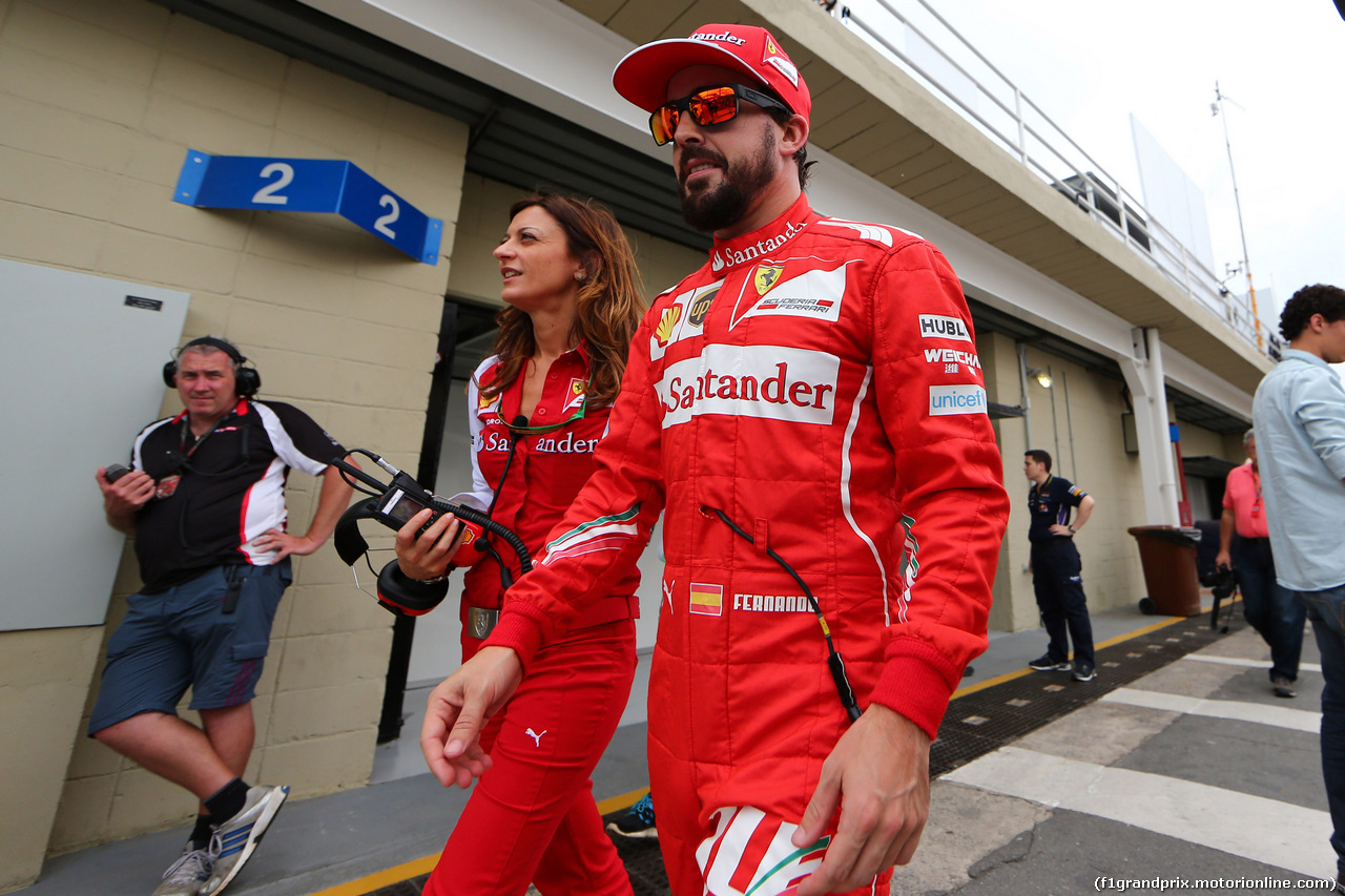 GP BRASILE, 08.11.2014 - Qualifiche, Fernando Alonso (ESP) Ferrari F14-T