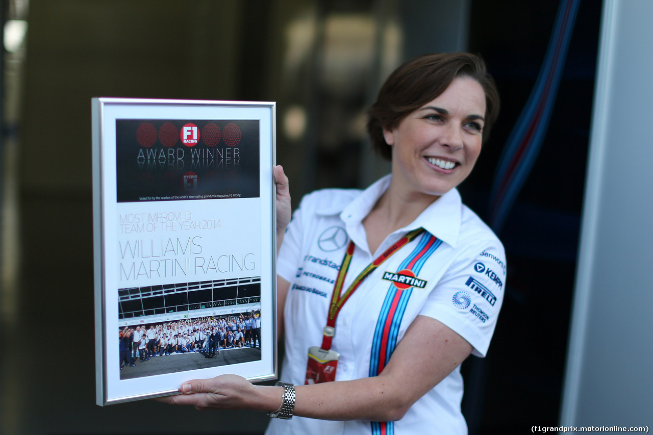 GP BRASILE, 06.11.2014 - Claire Williams (GBR) Williams Deputy Team Principal.