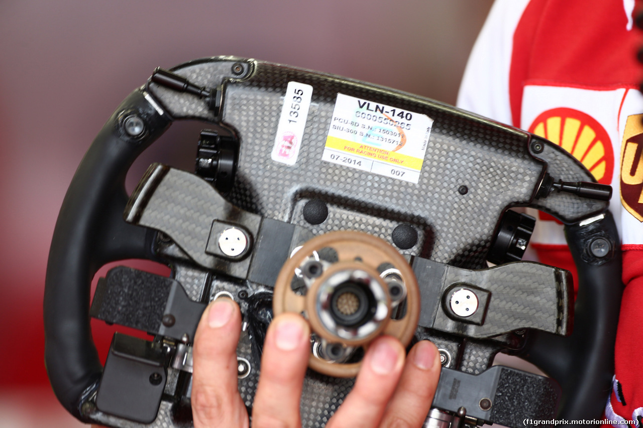 GP BRASILE, 07.11.2014 - Prove Libere 1, The Ferrari Steering wheel