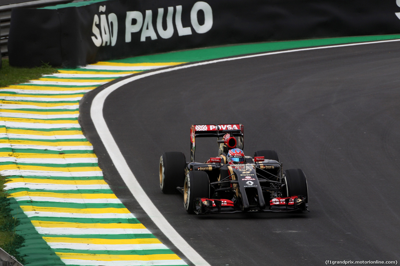GP BRASILE, 07.11.2014 - Prove Libere 1, Romain Grosjean (FRA) Lotus F1 Team E22