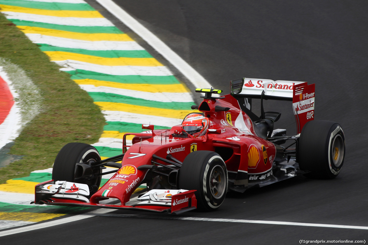 GP BRASILE, 07.11.2014 - Prove Libere 1, Kimi Raikkonen (FIN) Ferrari F14-T