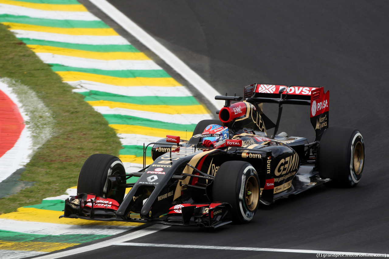 GP BRASILE, 07.11.2014 - Prove Libere 1, Romain Grosjean (FRA) Lotus F1 Team E22