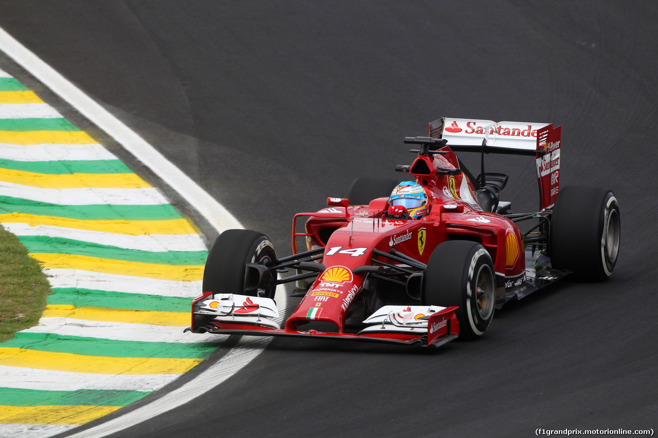 GP BRASILE, 07.11.2014 - Prove Libere 1, Fernando Alonso (ESP) Ferrari F14-T