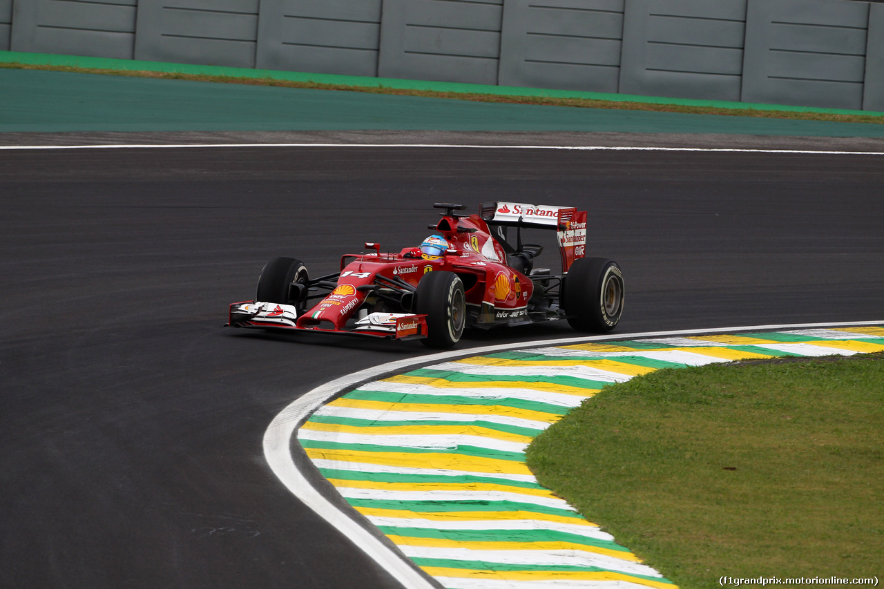 GP BRASILE, 07.11.2014 - Prove Libere 1, Fernando Alonso (ESP) Ferrari F14-T