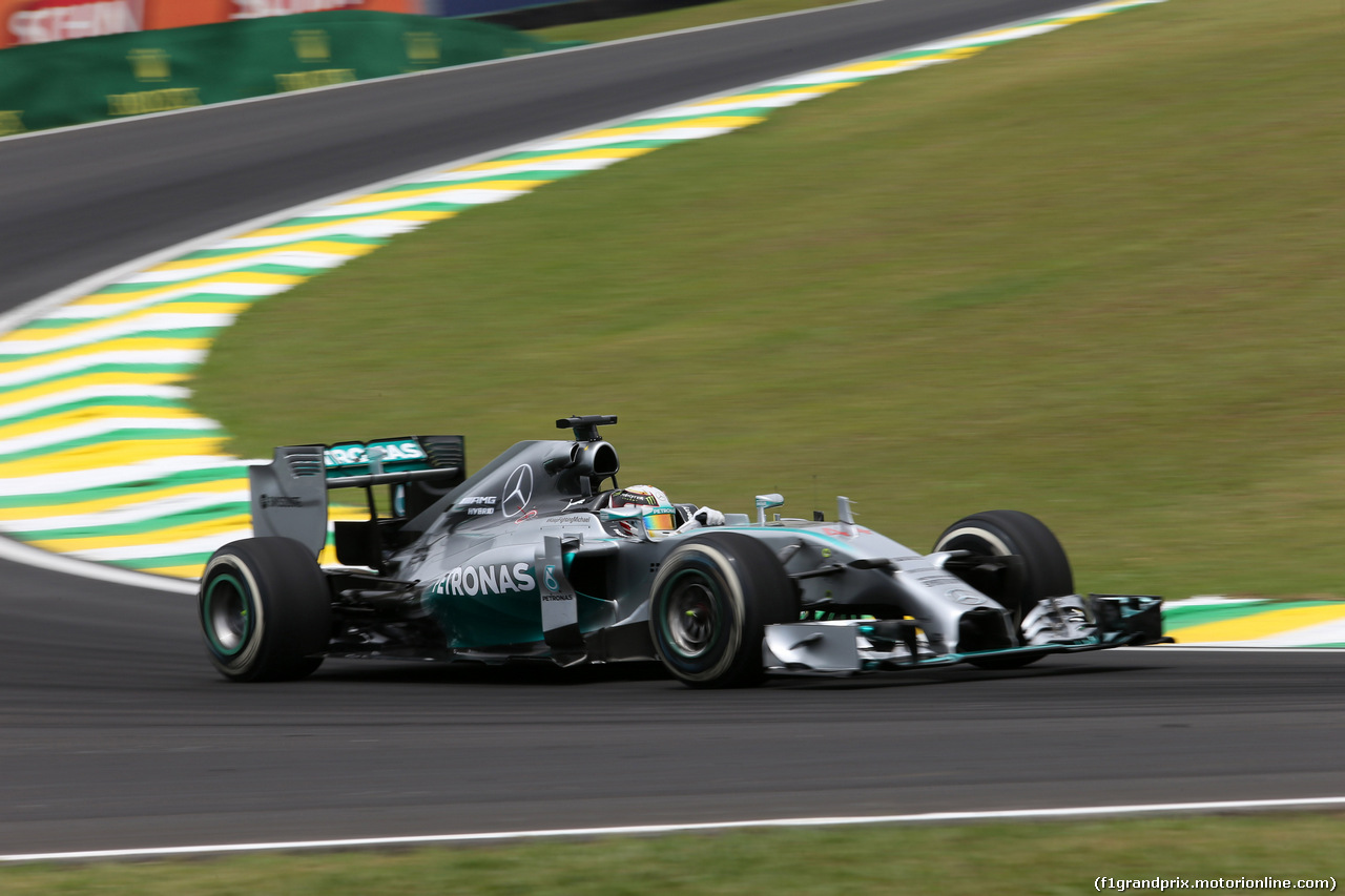 GP BRASILE, 07.11.2014 - Prove Libere 1, Lewis Hamilton (GBR) Mercedes AMG F1 W05