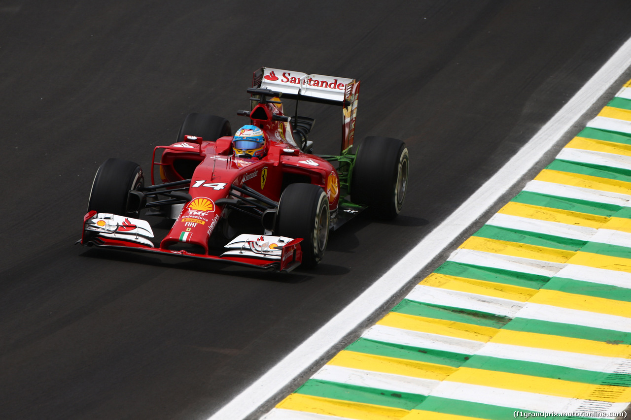 GP BRASILE, 07.11.2014 - Prove Libere 1, Fernando Alonso (ESP) Ferrari F14-T