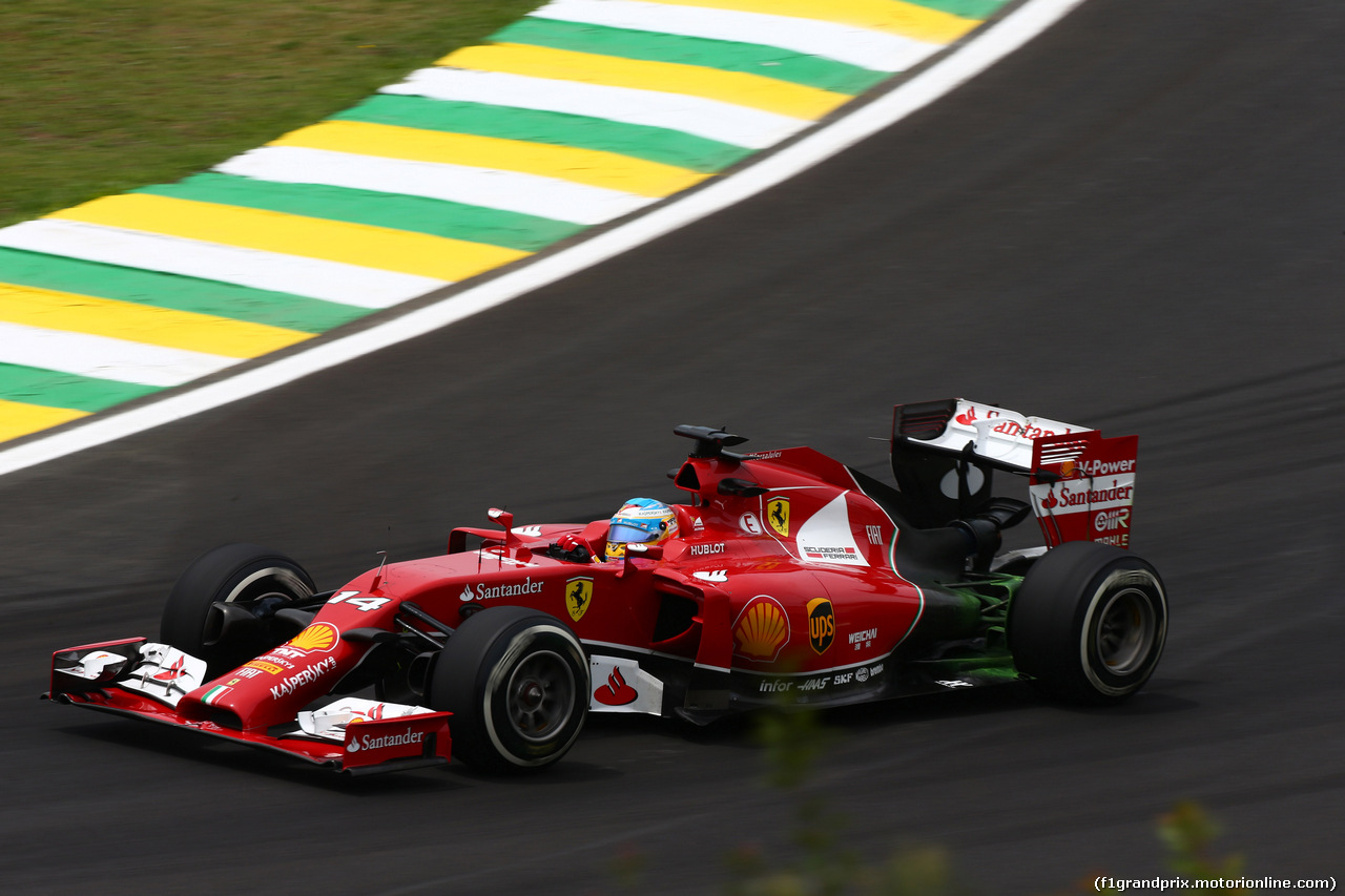 GP BRASILE, 07.11.2014 - Prove Libere 1, Fernando Alonso (ESP) Ferrari F14-T