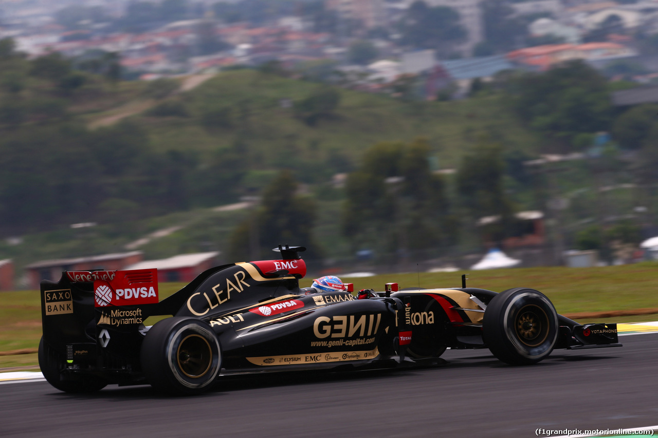 GP BRASILE, 07.11.2014 - Prove Libere 1, Romain Grosjean (FRA) Lotus F1 Team E22