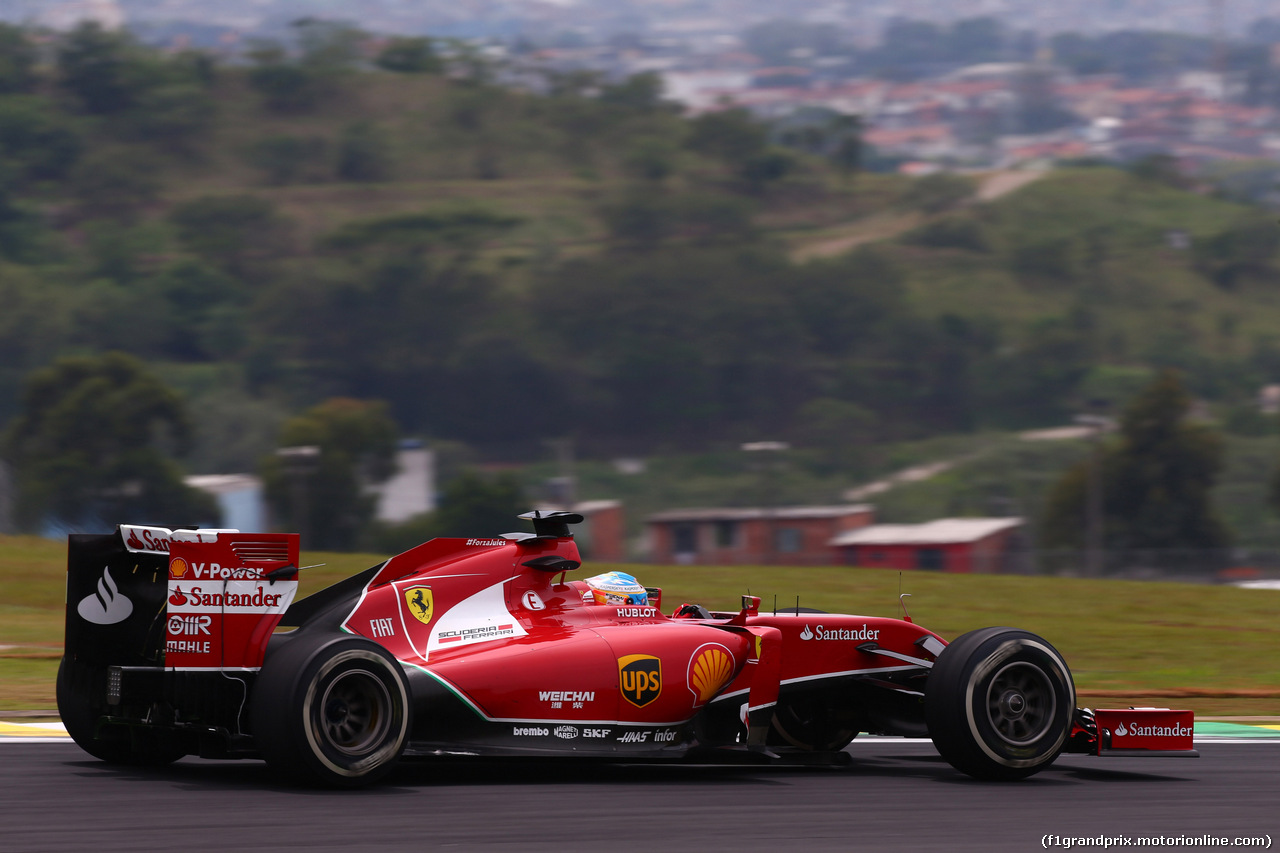 GP BRASILE, 07.11.2014 - Prove Libere 1, Fernando Alonso (ESP) Ferrari F14-T