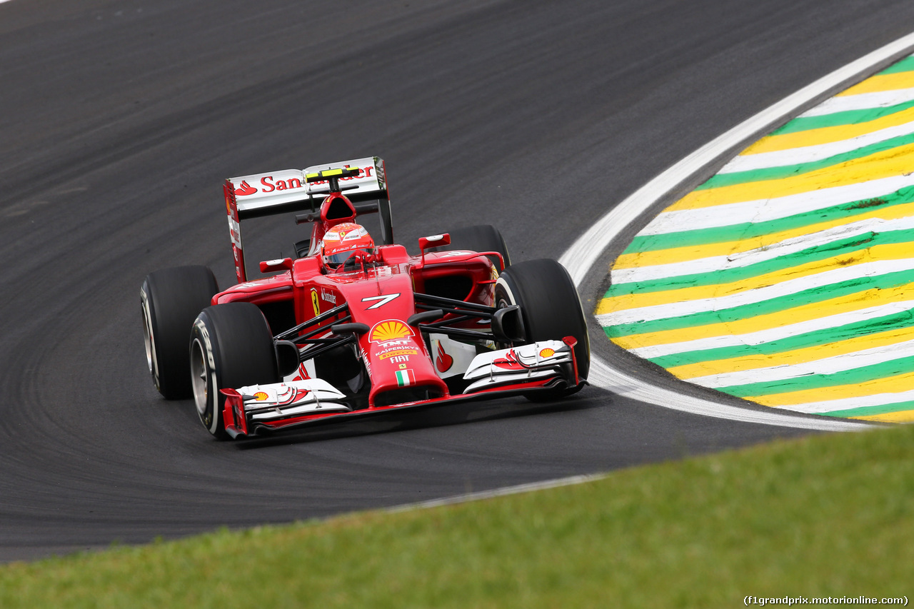 GP BRASILE, 07.11.2014 - Prove Libere 1, Kimi Raikkonen (FIN) Ferrari F14-T