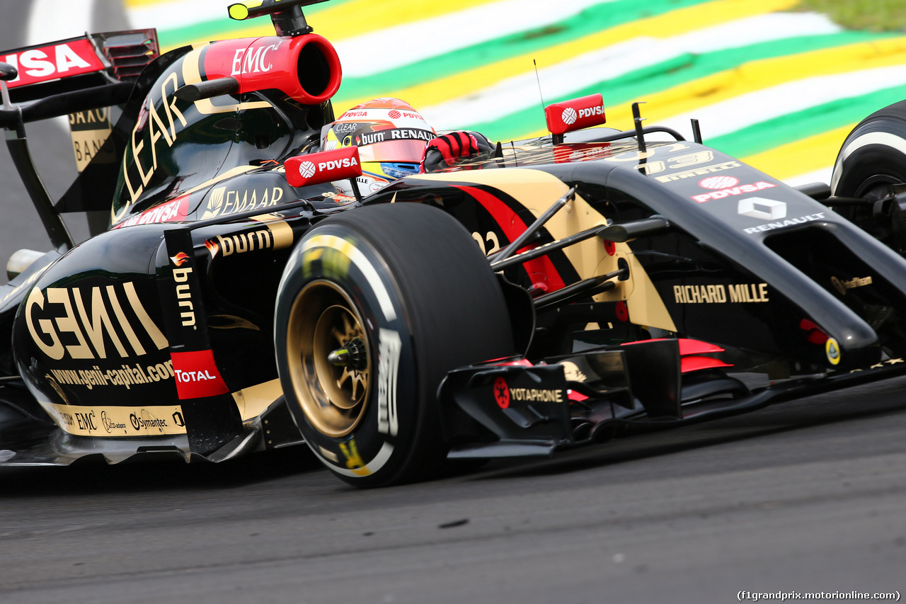 GP BRASILE, 07.11.2014 - Prove Libere 1, Pastor Maldonado (VEN) Lotus F1 Team E22