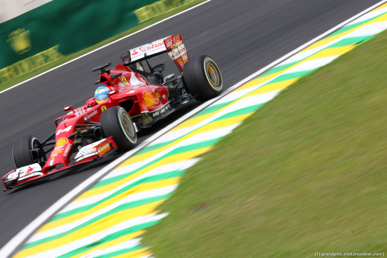 GP BRASILE, 07.11.2014 - Prove Libere 1, Fernando Alonso (ESP) Ferrari F14-T