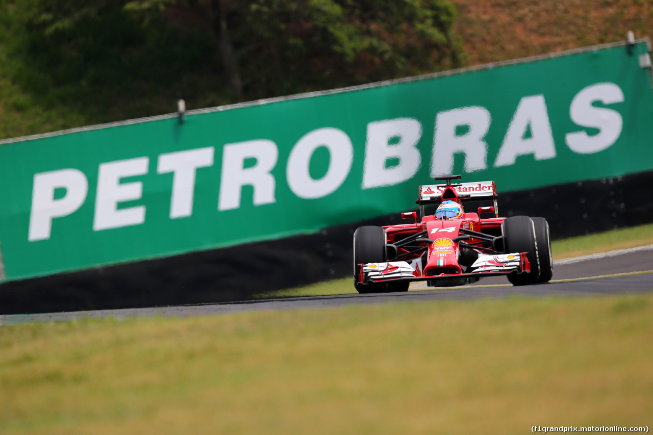 GP BRASILE, 07.11.2014 - Prove Libere 1, Fernando Alonso (ESP) Ferrari F14-T