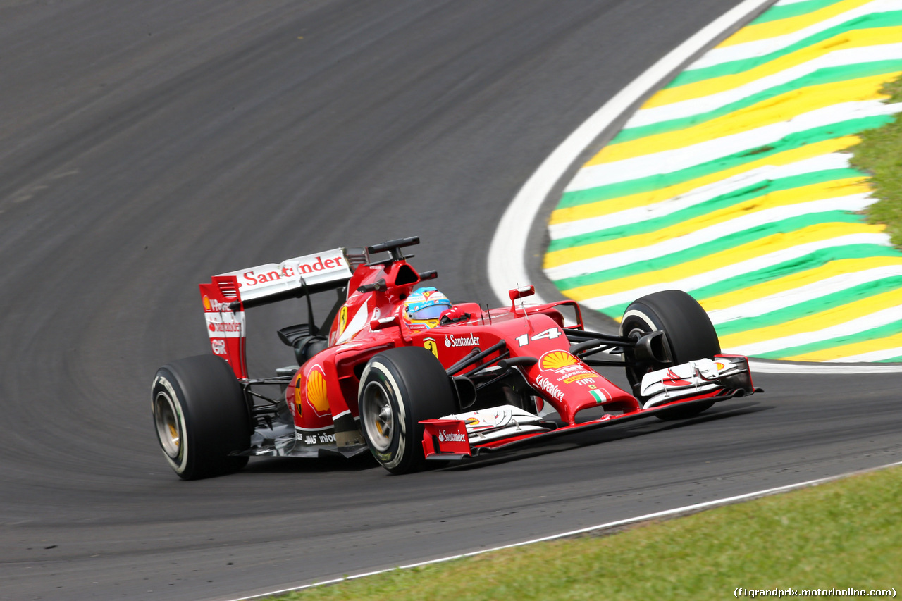 GP BRASILE, 07.11.2014 - Prove Libere 1, Fernando Alonso (ESP) Ferrari F14-T