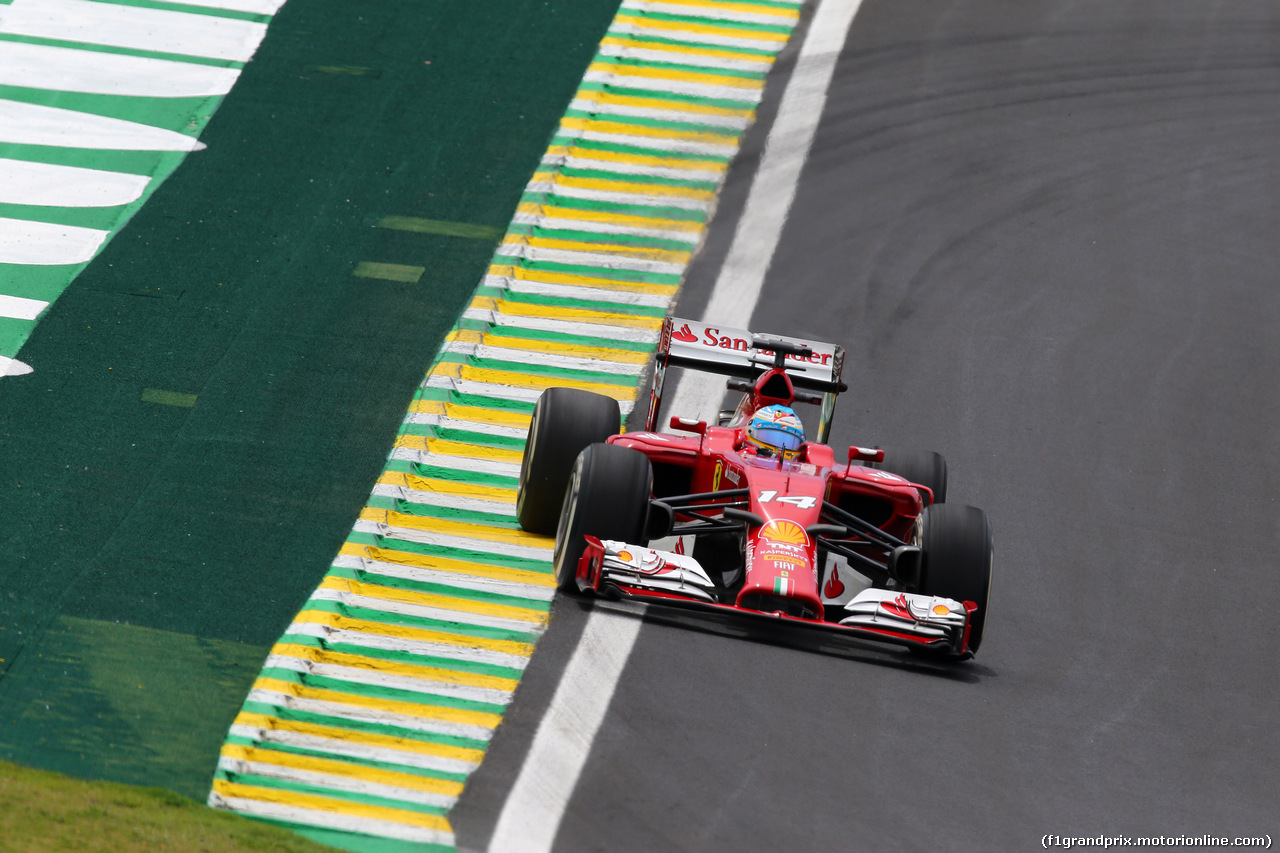 GP BRASILE, 07.11.2014 - Prove Libere 1, Fernando Alonso (ESP) Ferrari F14-T