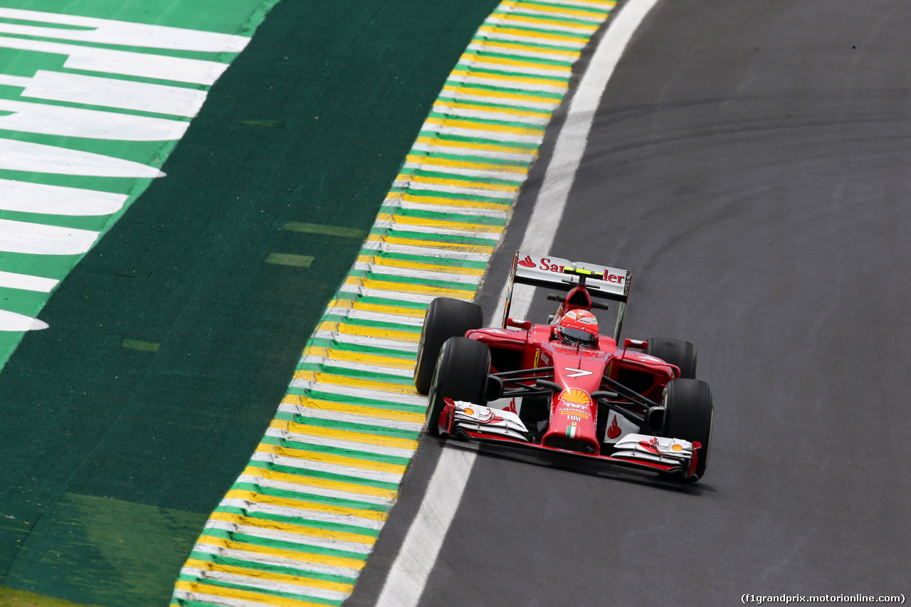 GP BRASILE, 07.11.2014 - Prove Libere 1, Kimi Raikkonen (FIN) Ferrari F14-T