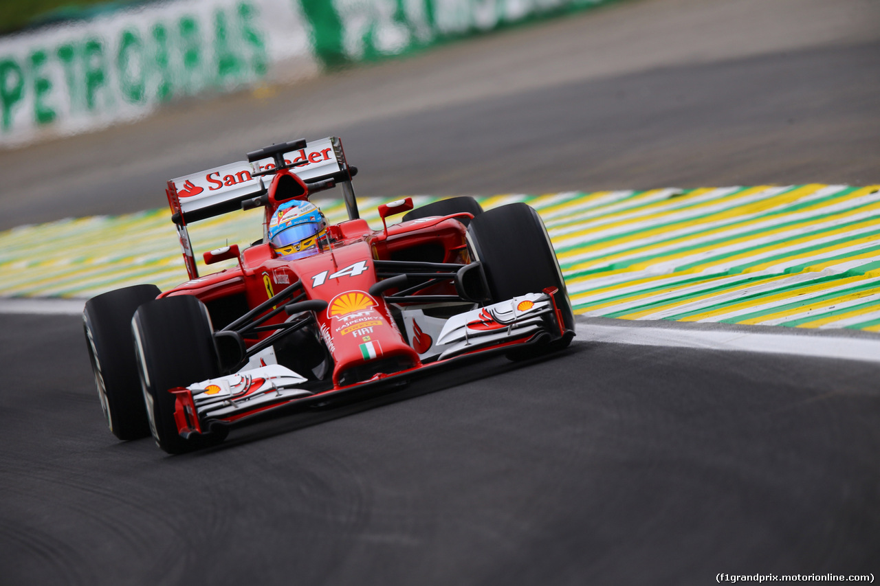 GP BRASILE, 07.11.2014 - Prove Libere 1, Fernando Alonso (ESP) Ferrari F14-T